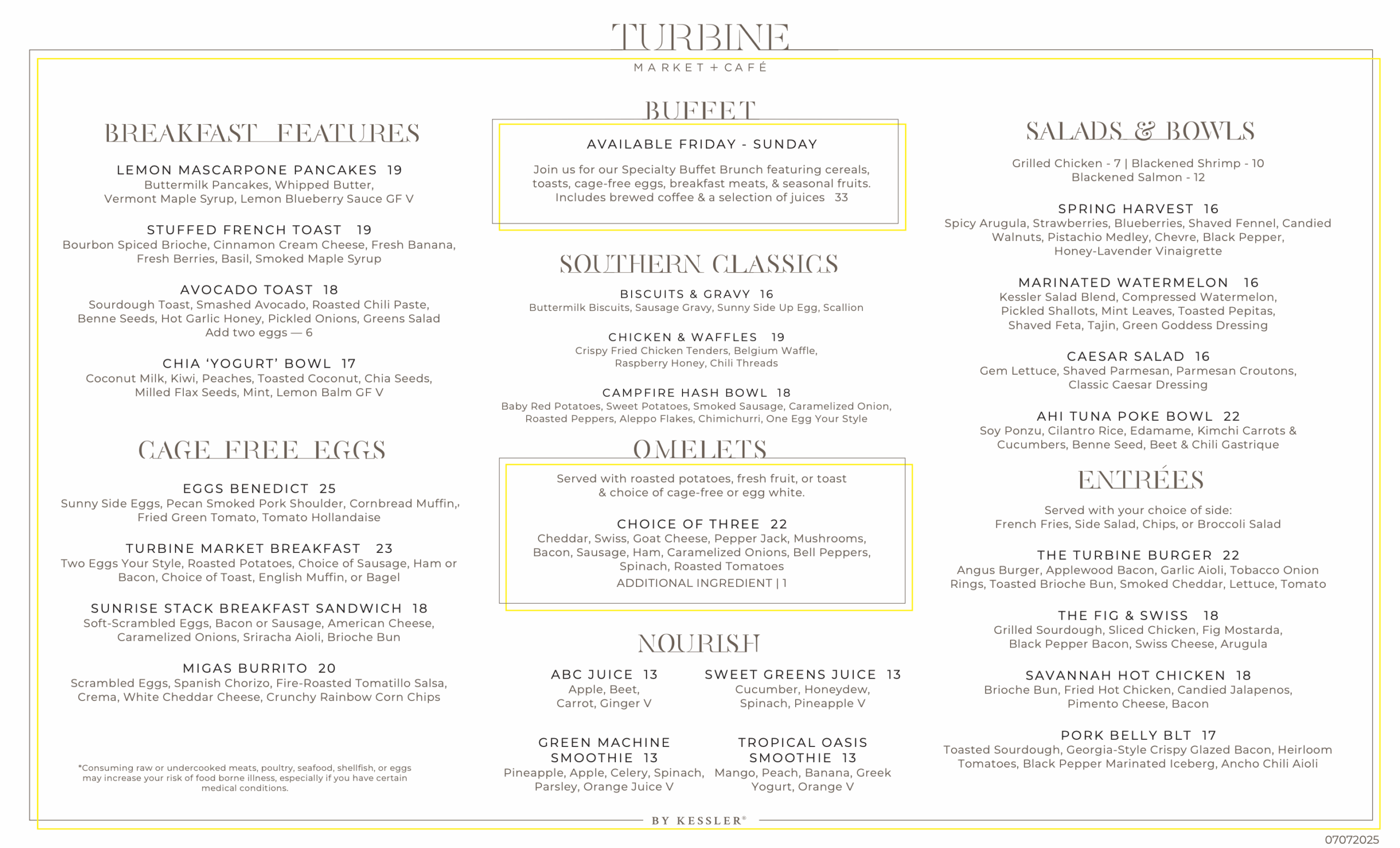 Summer Menu for Turbine Market + Cafe at Plant Riverside District